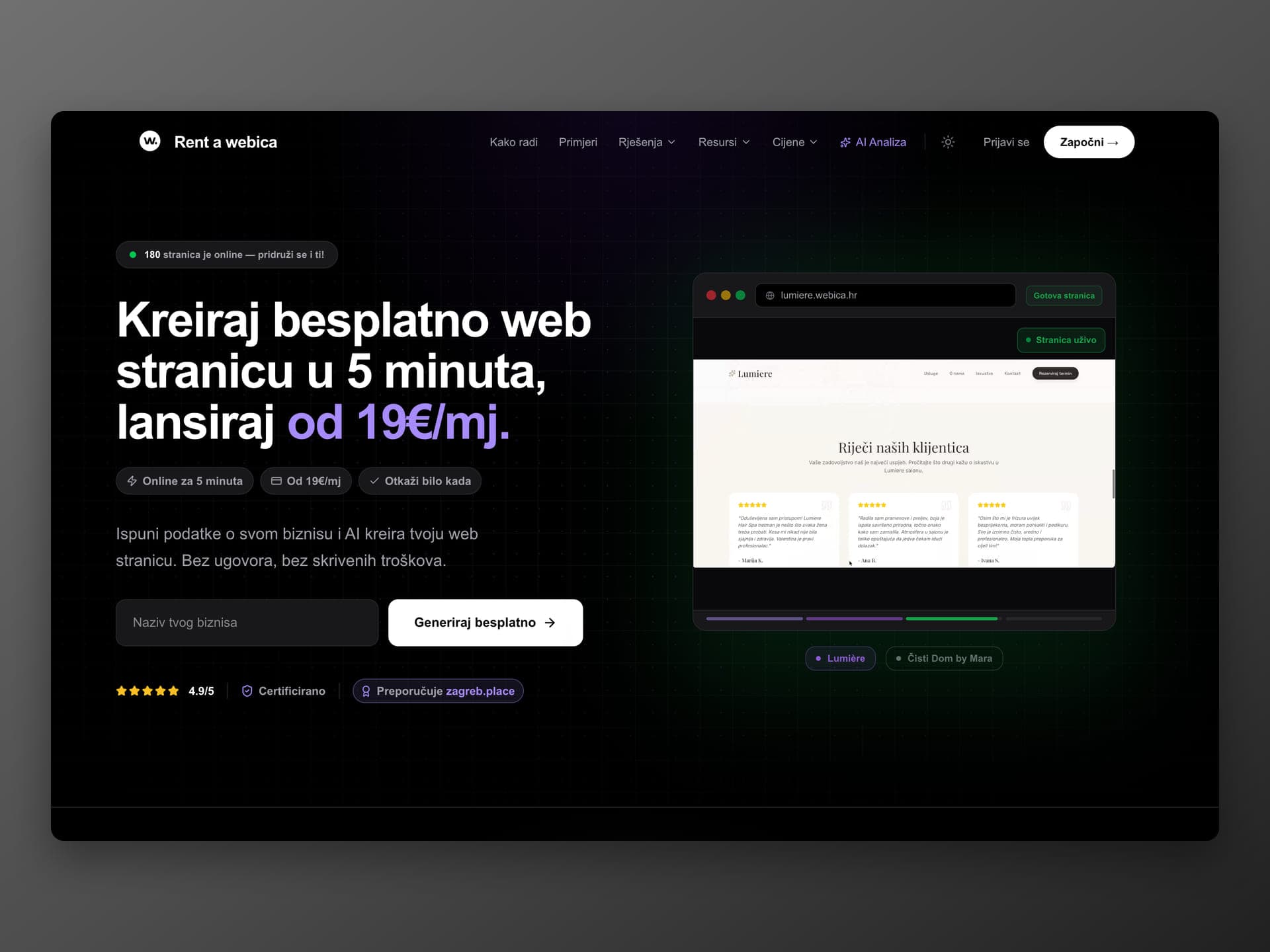 Rent a web